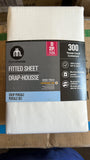 hometrends T300 Thread Count Cotton Percale Fitted Sheet - Double