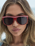 Quay Hollywood Nights Sunglasses - Red / Smoke Lens