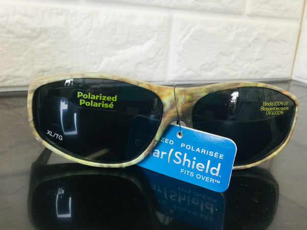 New Solar Shield Fits-Over Sunglasses or wear on their own! Polycarbonate  Polarized Lenses! 100% UVA/UVB protection! Scratch Resistant Lenses! Camo