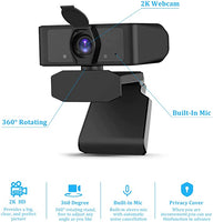 New in box! 2K Webcam with Microphone and AutoFocus Web Camera, USB Web Camera, for Streaming Online Class, Compatible with Zoom/Skype/Facetime/Teams, PC Mac Laptop Desktop