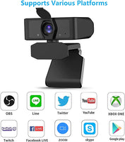 New in box! 2K Webcam with Microphone and AutoFocus Web Camera, USB Web Camera, for Streaming Online Class, Compatible with Zoom/Skype/Facetime/Teams, PC Mac Laptop Desktop