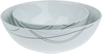 Tabletops Gallery White Chip Resistant Scratch Resistant Designer Serving Set- Alec 2 Piece Serving Bowl Set