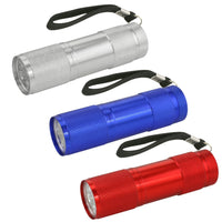 3 PIECE LED FLASHLIGHT SET – BLACK/RED/BLUE! Keep one in your house, your car, and on your personal items to make sure you have light at all times.