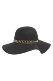Nordstrom Designer Vince Camuto Premium Felt Chain Trim Hat, Black, one size, Retails $68 US+
