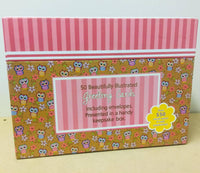 50 Beautifully Illustrated Greeting Cards with envelope sin a handy keepsake box!