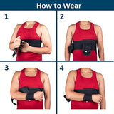 Wonder Care-Left Right Shoulder Immobilizer Arm Sling Elastic Brace for Clavicle Collar Bone Dislocation Subluxation Shoulder stabilizer Compression Brace After Rotator Cuff Surgery - Black-Size 3 (36-40")
