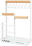 Jewelry Organizer,Necklace Holder Earring Display Stand Jewelry Tree with Wooden Ring Tray and Hooks Storage Necklaces, Bracelets, Rings, Watches Metal Desk Organizer Jewelry Stand.