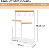 Jewelry Organizer,Necklace Holder Earring Display Stand Jewelry Tree with Wooden Ring Tray and Hooks Storage Necklaces, Bracelets, Rings, Watches Metal Desk Organizer Jewelry Stand.