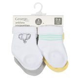 George baby Terry Socks - 4 Pack Unisex Yellow And Grey