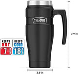 THERMOS Stainless King 16 Ounce Travel Mug with Handle, Matte Black - Retails $52+