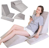 URBLAPOW UP-Ⅱ Wedge Pillow - Bed Wedge Pillow ，Back Support Wedge Pillow for Back and Legs Support ，Sleeping ， Hypoallergenic Support Pillow for Acid Reflux/Allergies/Indigestion Gray - Retails $196+