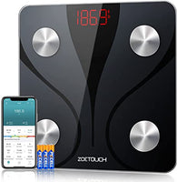 New in Box! ZOETOUCH Bluetooth Body Fat Scale, Smart Wireless Digital BMI Bathroom Weight Scales, 14 Body Composition Measurements, Accurate Weighing Machine, Works with iOS & Android Devices, App Support, 400lbs, Black
