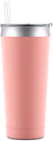 Ello Beacon Vacuum Insulated Stainless Steel Tumbler with Optional Straw - Coral