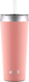 Ello Beacon Vacuum Insulated Stainless Steel Tumbler with Optional Straw - Coral