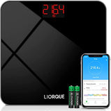 New in Box! Liorque Digital Body Weight Scale, Bathroom and BMI Scale with Smartphone App, 400 lb/180 kg, Black