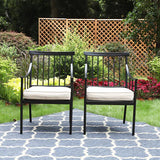 Wayfair Item! PHI VILLA 2-Piece Stylish Steel Patio Outdoor Dining Chairs Set - Retails $320US+