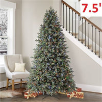 New in box! Beautiful Costco 7.5′ Pre-Lit Radiant 780 Dual LED LIGHTS LED Artificial Christmas Tree with remote! Retails $699+