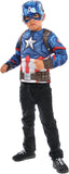 New in Box! Kid's Captain America Super Costume Red/White/Blue Deluxe Costume Top Set, Size 4-6