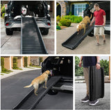 COZIWOW 61”L Heavy Duty Portable Folding Dog Ramps for Large Dogs SUV, Truck Car Ramp Stairs Step Ladder for Pet, Non-Slip Design for Pool Boat - Retails $275+