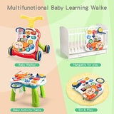 CUTE STONE Sit-to-Stand Learning Walker, 2 in 1 Baby Walker, Kids Early Educational Activity Center, Multifunctional Removable Play Panel, Baby Music Learning Toy Gift for Infant Boys Girls - Retails $80+