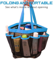 Portable Mesh Shower Caddy, Quick Dry Hanging Toiletry Tote Bag Organizer, Great for Home, Camping, Beach, Dorm etc - Blue