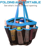 Portable Mesh Shower Caddy, Quick Dry Hanging Toiletry Tote Bag Organizer, Great for Home, Camping, Beach, Dorm etc - Blue