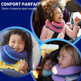 BCOZZY Kids Neck Pillow for Car & Airplane, Perfect Toddler Kids Travel Pillow, Road Trip Essentials, for Kids Boys & Girls, Soft, Washable, Carry Bag, 3-7 Years Old, Navy - with pink bag, Retails $76+