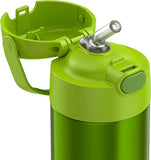 Thermos FUNTAINER 12 Ounce Stainless Steel Vacuum Insulated Kids Straw Bottle, Lime
