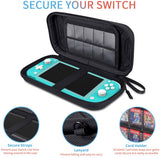 SUPGEAR Case for Nintendo Switch Lite, Protective Hard Shell Travel Carrying Case Pouch for Nintendo Switch Lite Console & Accessories with 10 Game Cartridges (Black)