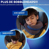 BCOZZY Kids Neck Pillow for Car & Airplane, Perfect Toddler Kids Travel Pillow, Road Trip Essentials, for Kids Boys & Girls, Soft, Washable, Carry Bag, 3-7 Years Old, Navy - with pink bag, Retails $76+