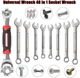 Universal Wrench 48 in 1 Socket Wrench Multifunction Wrench Tool with 360 Degree Rotating Head, Spanner Tool for Home and Car Repair, Retails $50+