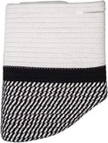Yarlung 11 Inch Cotton Rope Plant Basket with Handles, Modern Indoor Planters Woven Basket for 10 Inch Flower Pot, Floor, Shelf, Home Decor, Black and White Stripes
