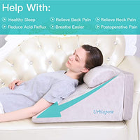 URBLAPOW UP-Ⅱ Wedge Pillow - Bed Wedge Pillow ，Back Support Wedge Pillow for Back and Legs Support ，Sleeping ， Hypoallergenic Support Pillow for Acid Reflux/Allergies/Indigestion Gray - Retails $196+