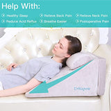 URBLAPOW UP-Ⅱ Wedge Pillow - Bed Wedge Pillow ，Back Support Wedge Pillow for Back and Legs Support ，Sleeping ， Hypoallergenic Support Pillow for Acid Reflux/Allergies/Indigestion Gray - Retails $196+
