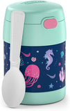 THERMOS FUNTAINER 10 Ounce Stainless Steel Kids Food Jar, Ocean, has small dent on one side