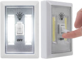 New COB LED Wall Lighted Switch Wireless Closet Night Light Multi-Use Self-Stick for Any Room - Batteries not included