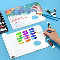 Paint Palette Pad, Ohuhu 1 Pack A4 8.3"x12" 68LB/105GSM Foundation Disposable Palette Paper Pad with Thumb Hole for Mixing Acrylic Paint Oils Watercolors Caseins Gouache-Paint Mixing Palette, Artist Gift