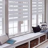 KELIXU Horizontal Window Shade Blind Zebra Dual Roller Blinds Day and Night Blinds Curtains，Easy to Install, 25.6" x 59",Gray