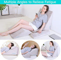 URBLAPOW UP-Ⅱ Wedge Pillow - Bed Wedge Pillow ，Back Support Wedge Pillow for Back and Legs Support ，Sleeping ， Hypoallergenic Support Pillow for Acid Reflux/Allergies/Indigestion Gray - Retails $196+