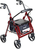 Drive 795BU Duet Dual Function Transport Wheelchair Walker Rollator, Burgundy, Retails $310+