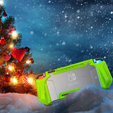 HEYSTOP Case Compatible with Nintendo Switch Case Screen Protector,TPU Protective Heavy Duty Cover Case for Nintendo Switch with Shock Absorption and Anti-Scratch (Transparent Green)