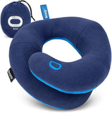 BCOZZY Kids Neck Pillow for Car & Airplane, Perfect Toddler Kids Travel Pillow, Road Trip Essentials, for Kids Boys & Girls, Soft, Washable, Carry Bag, 3-7 Years Old, Navy - with pink bag, Retails $76+