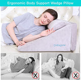 URBLAPOW UP-Ⅱ Wedge Pillow - Bed Wedge Pillow ，Back Support Wedge Pillow for Back and Legs Support ，Sleeping ， Hypoallergenic Support Pillow for Acid Reflux/Allergies/Indigestion Gray - Retails $196+