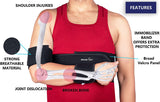 Wonder Care-Left Right Shoulder Immobilizer Arm Sling Elastic Brace for Clavicle Collar Bone Dislocation Subluxation Shoulder stabilizer Compression Brace After Rotator Cuff Surgery - Black-Size 3 (36-40")