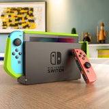 HEYSTOP Case Compatible with Nintendo Switch Case Screen Protector,TPU Protective Heavy Duty Cover Case for Nintendo Switch with Shock Absorption and Anti-Scratch (Transparent Green)