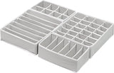 SimpleHouseware Closet Underwear Organizer Drawer Divider Set of 4, Grey