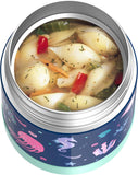 THERMOS FUNTAINER 10 Ounce Stainless Steel Kids Food Jar, Ocean, has small dent on one side
