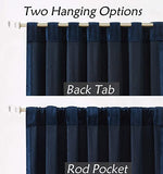 Central Park Navy Blue Velvet Window Curtain Room Darkening 90% Blackout Panels Rod Pocket Back Tab Geometric Embossed Trellis Themal Weave Drapes for Living Room and Bedroom (52" Wx63 L, 2 Panels)
