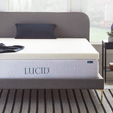 LUCID 3 Inch Ventilated Memory Foam Mattress Topper - Fits Double & Full XL, Retails $245+