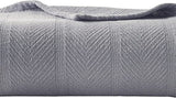 Eddie Bauer Herringbone Chrome Cotton Blanket King, Retails $76+